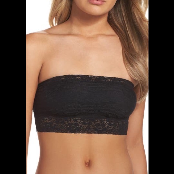 NWT FREE PEOPLE Scallop Lace Bandeau Black XS - Picture 2 of 8